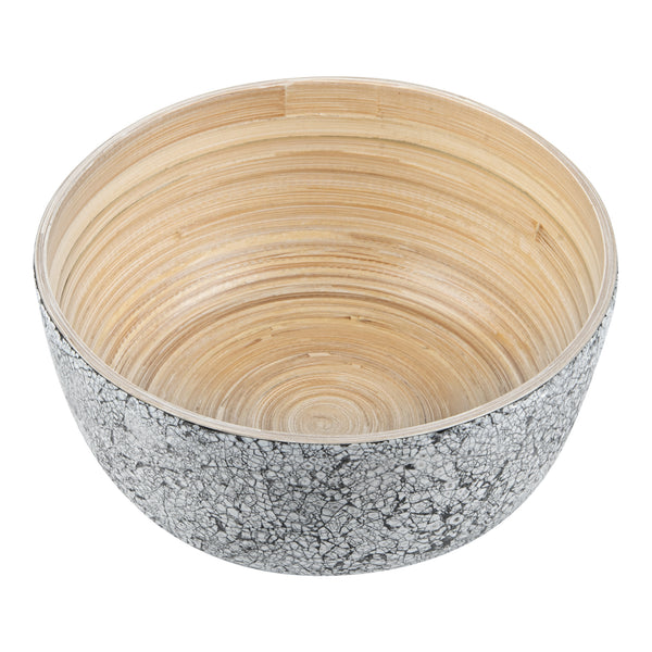 Restaurantware Bambuddha 15 Oz Round Gray Spun Bamboo Small Eggshell Salad Bowl - 7 3/4" X 7 3/4" X 4" - 1 Count Box