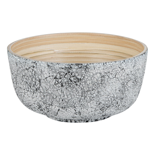Restaurantware Bambuddha 15 Oz Round Gray Spun Bamboo Small Eggshell Salad Bowl - 7 3/4" X 7 3/4" X 4" - 1 Count Box