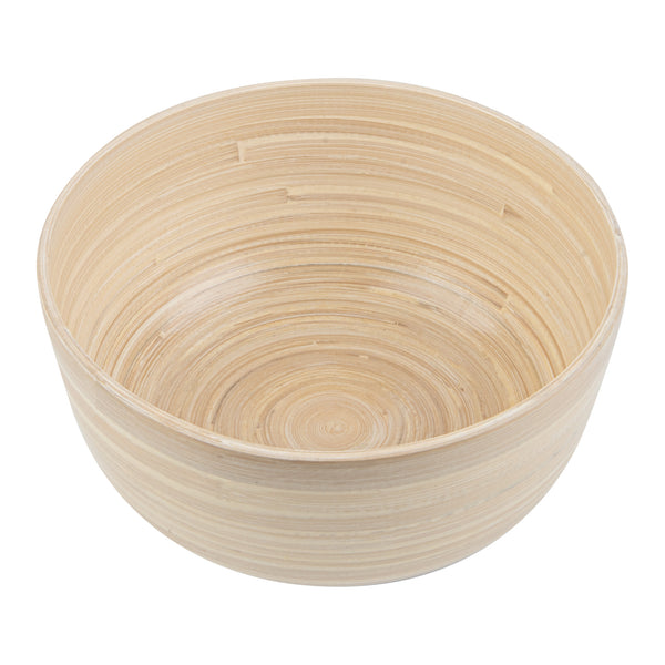 Restaurantware Bambuddha 15 Oz Round Natural Spun Bamboo Small Salad Bowl - 7 3/4" X 7 3/4" X 4" - 1 Count Box