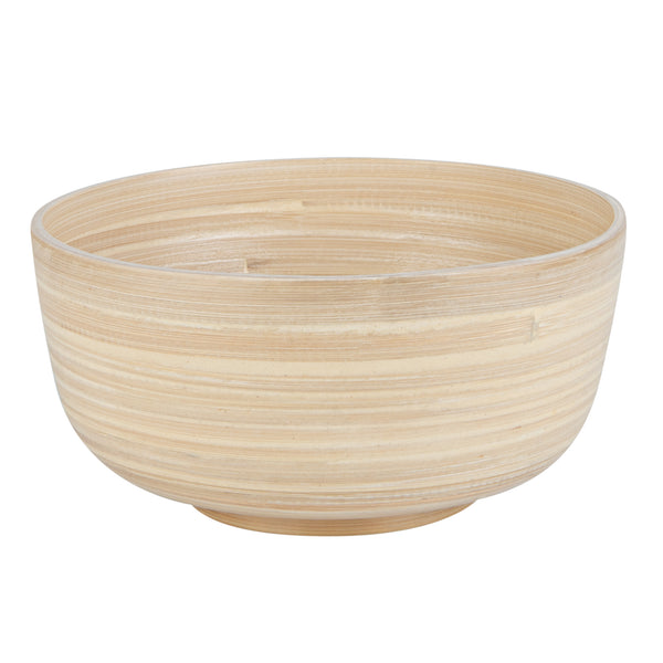 Restaurantware Bambuddha 15 Oz Round Natural Spun Bamboo Small Salad Bowl - 7 3/4" X 7 3/4" X 4" - 1 Count Box