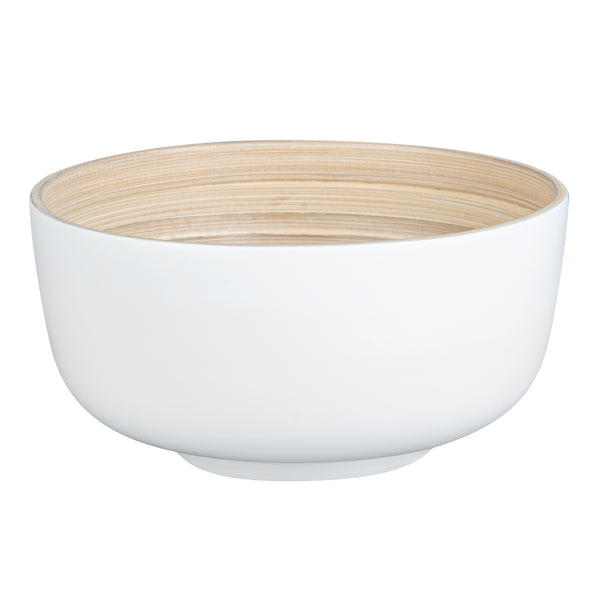 Restaurantware Bambuddha 15 Oz Round White Spun Bamboo Small Salad Bowl - 7 3/4" X 7 3/4" X 4" - 1 Count Box