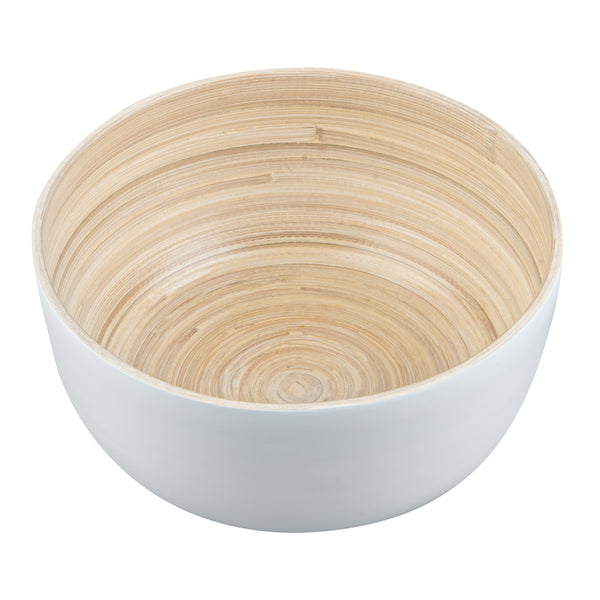 Restaurantware Bambuddha 15 Oz Round White Spun Bamboo Small Salad Bowl - 7 3/4" X 7 3/4" X 4" - 1 Count Box