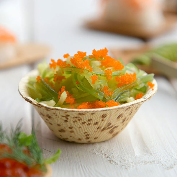 Restaurantware Bambuddha 2 Oz Round Natural Bamboo Bowl - 3" X 3" X 1 1/2" - 100 Count Box