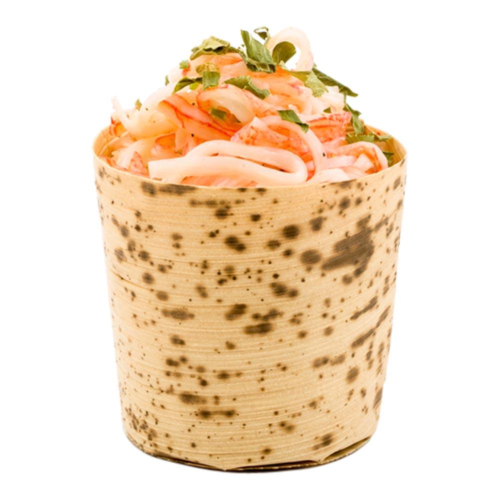 restaurantware Bambuddha 2 oz Round Natural Bamboo Mini Cup - 1 1/2" x 1 1/2" x 1 1/2" - 200 count box