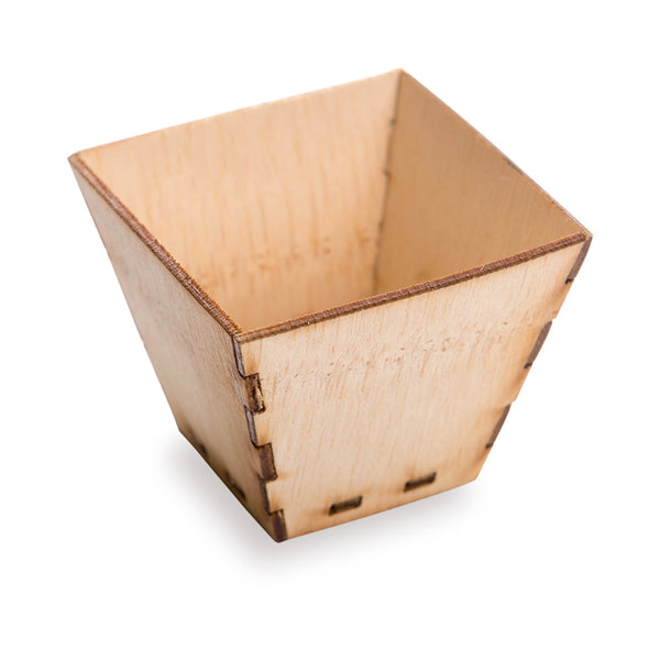 Restaurantware Bambuddha 2 Oz Square Natural Bamboo Mini Kova Cup - 2" X 2" X 1 1/2" - 100 Count Box