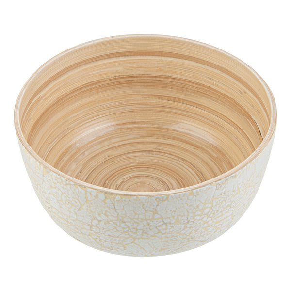 Restaurantware Bambuddha 25 Oz Round Beige Spun Bamboo Medium Eggshell Salad Bowl - 9 1/2" X 9 1/2" X 4 3/4" - 1 Count Box