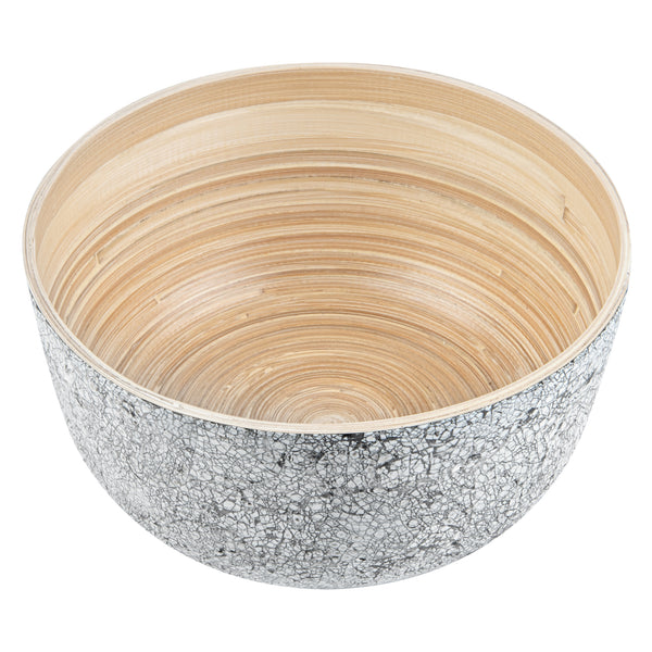 Restaurantware Bambuddha 25 Oz Round Gray Spun Bamboo Medium Eggshell Salad Bowl - 9 1/2" X 9 1/2" X 4 3/4" - 1 Count Box