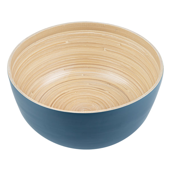 Restaurantware Bambuddha 30 Oz Round Blue Spun Bamboo Large Salad Bowl - 11" X 11" X 5 1/2" - 1 Count Box
