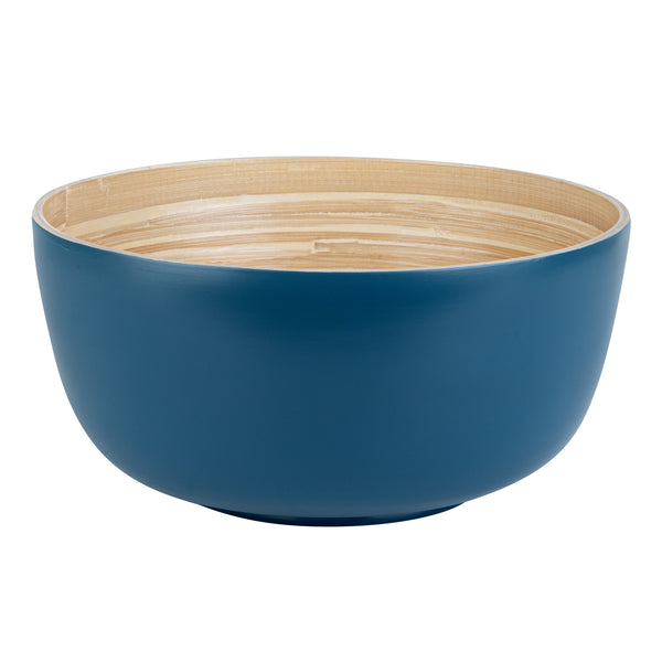 Restaurantware Bambuddha 30 Oz Round Blue Spun Bamboo Large Salad Bowl - 11" X 11" X 5 1/2" - 1 Count Box