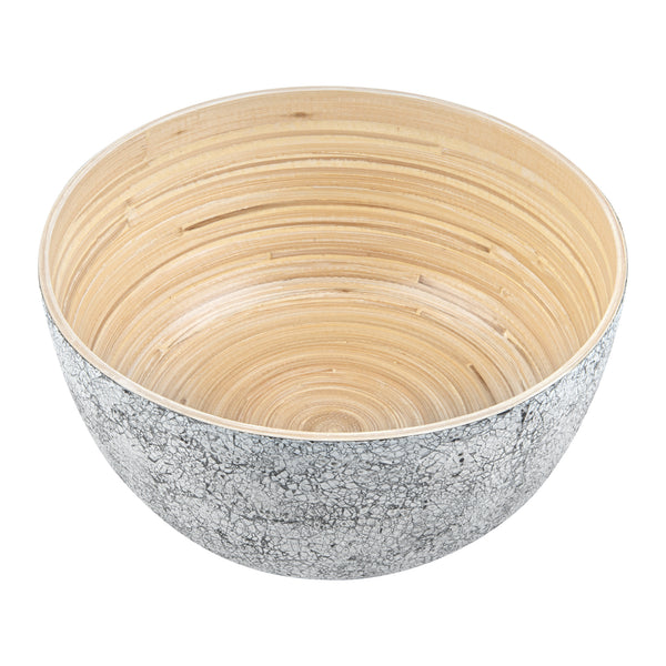 Restaurantware Bambuddha 30 Oz Round Gray Spun Bamboo Large Eggshell Salad Bowl - 11" X 11" X 5 1/2" - 1 Count Box