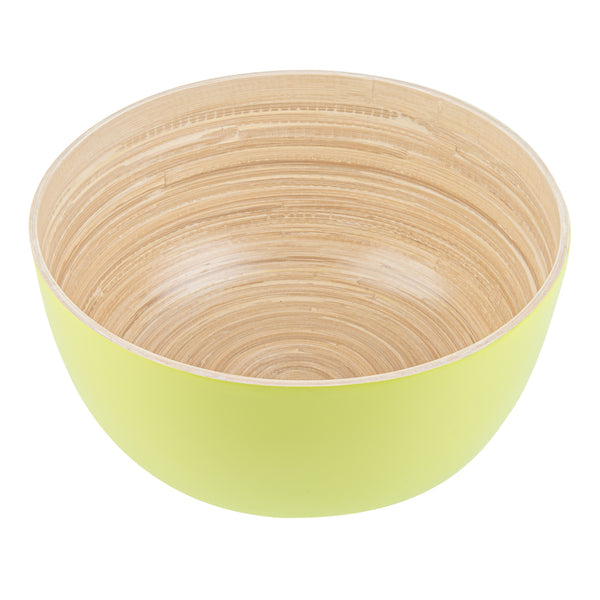 Restaurantware Bambuddha 30 Oz Round Green Spun Bamboo Large Salad Bowl - 11" X 11" X 5 1/2" - 1 Count Box
