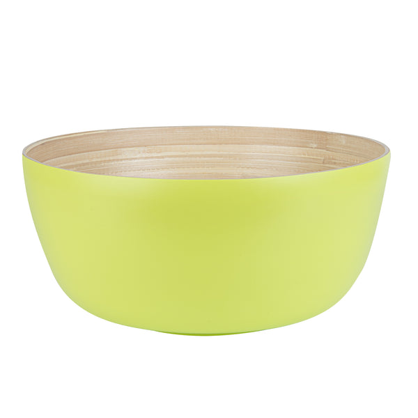 Restaurantware Bambuddha 51 Oz Round Green Spun Bamboo Extra Large Salad Bowl - 13 1/2" X 13 1/2" X 6 1/4" - 1 Count Box