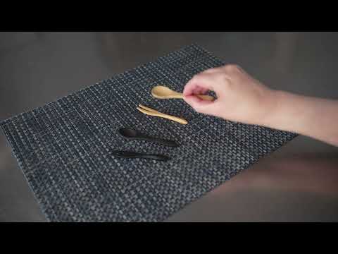 Restaurantware Bambuddha Black Bamboo Mini Spoon - 3 1/2" - 100 Count Box