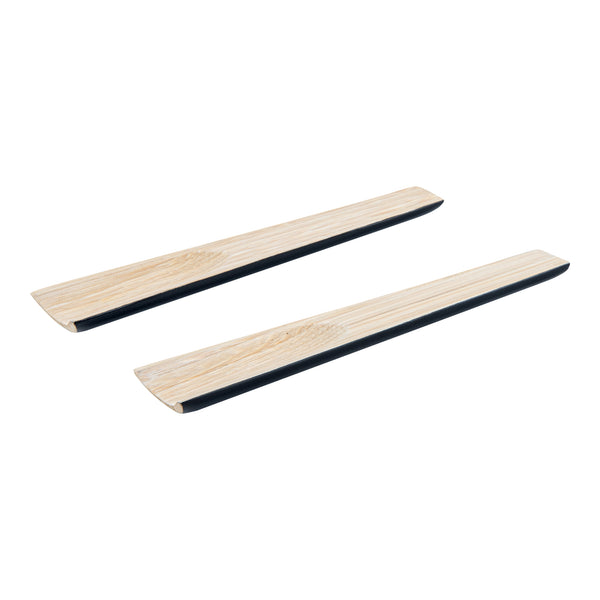 Restaurantware Bambuddha Black Spun Bamboo 2-Piece Salad Server Set - 9 3/4" - 10 Count Box
