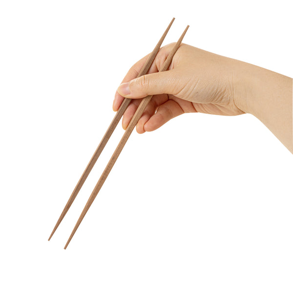 Restaurantware Bambuddha Brown Bamboo Contour Chopsticks - With Paper Band - 9 1/2" - 1000 Count Box