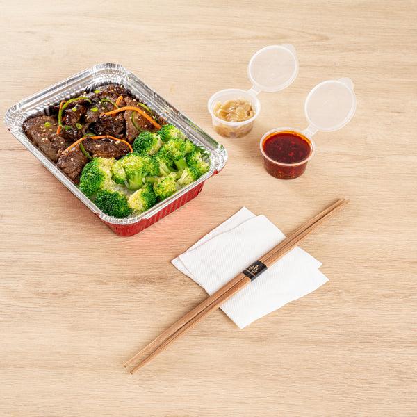 Restaurantware Bambuddha Brown Bamboo Contour Chopsticks - With Paper Band - 10 1/4" - 1000 Count Box