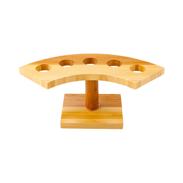 Restaurantware Bambuddha Crescent Natural Bamboo Cone Stand - 5 Slots - 10" X 4 1/2" X 4" - 1 Count Box