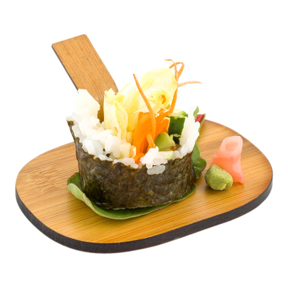 restaurantware Bambuddha Deco Oval Natural Bamboo Serving Disk - 4" x 3" - 100 count box