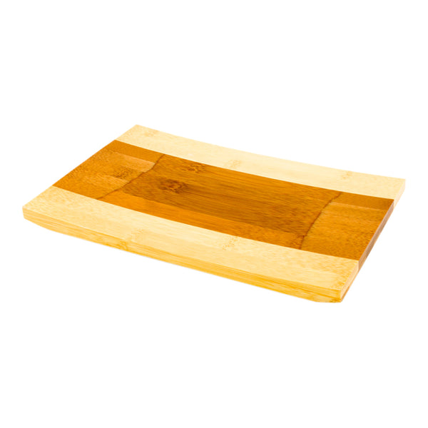 Restaurantware Bambuddha Japanese Shinto Rectangle Natural Bamboo Sushi Plate - 10 1/2" X 7" X 1" - 1 Count Box
