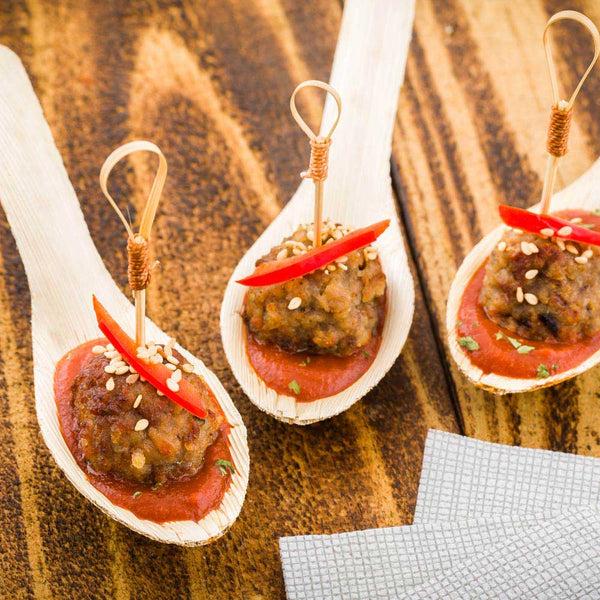 Restaurantware Bambuddha Leaf Spoon - Bamboo - 5" X 1 1/2" X 1 1/2" - 100 Count Box