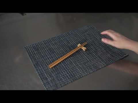 Restaurantware Bambuddha Natural Bamboo Chopstick Rest - Hourglass Duo Color - 1 3/4" X 1/2" X 1/2" - 25 Count Box