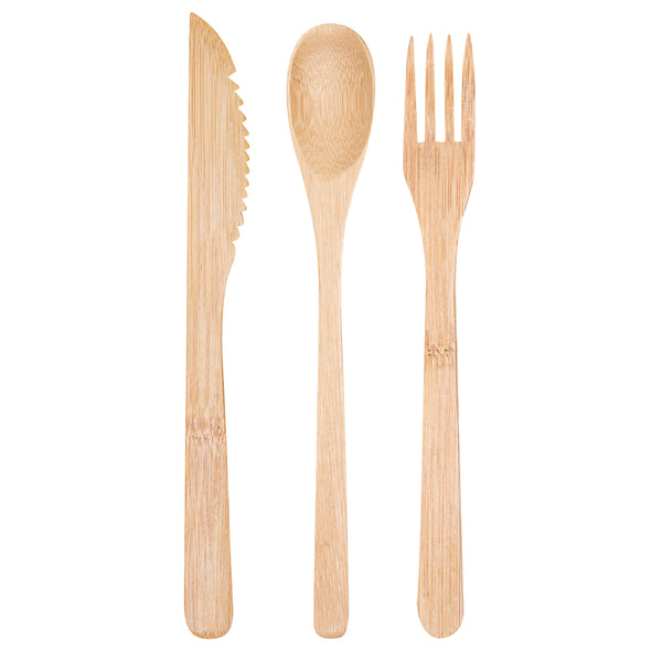 Restaurantware Bambuddha Natural Bamboo Cutlery Set - 8" X 1 1/2" X 1 1/4" - 100 Count Box