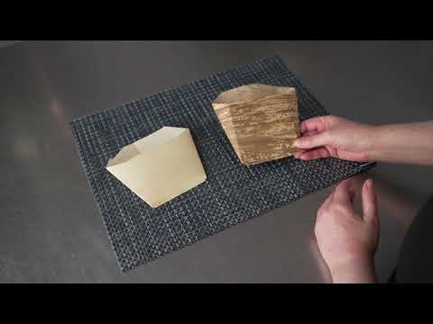 Restaurantware Bambuddha Natural Bamboo French Fry Pocket Sleeve - 5" X 5 1/4" X 1" - 100 Count Box