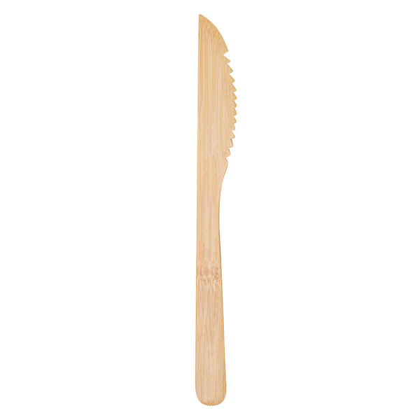 Restaurantware Bambuddha Natural Bamboo Knife - 8" X 3/4" - 100 Count Box