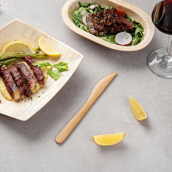 Restaurantware Bambuddha Natural Bamboo Knife - 8" X 3/4" - 100 Count Box