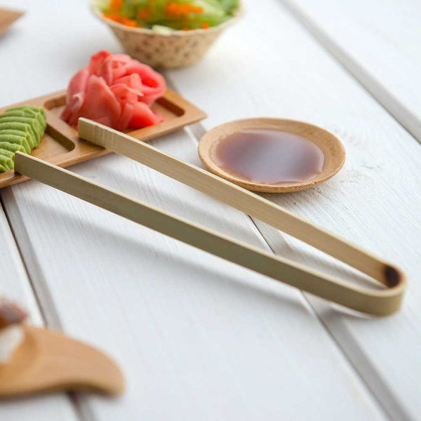 Restaurantware Bambuddha Natural Bamboo Large Tongs - 6" X 1" - 100 Count Box