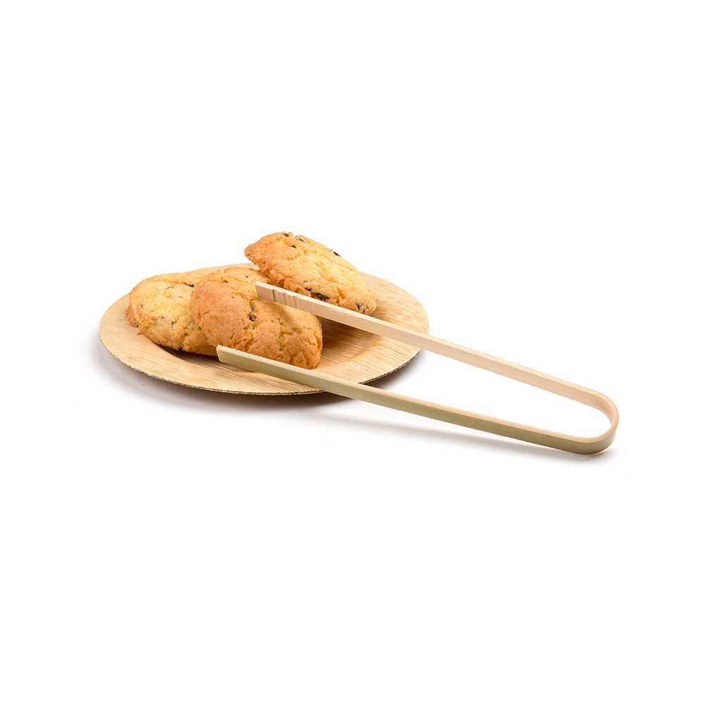 restaurantware Bambuddha Natural Bamboo Large Tongs - 6" x 1" - 100 count box