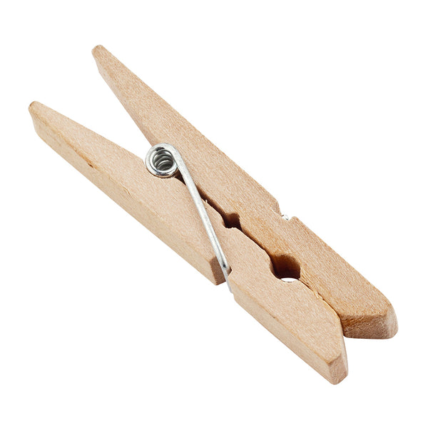 Restaurantware Bambuddha Natural Bamboo Mini Clothespin - 2" X 1/2" - 50 Count Box