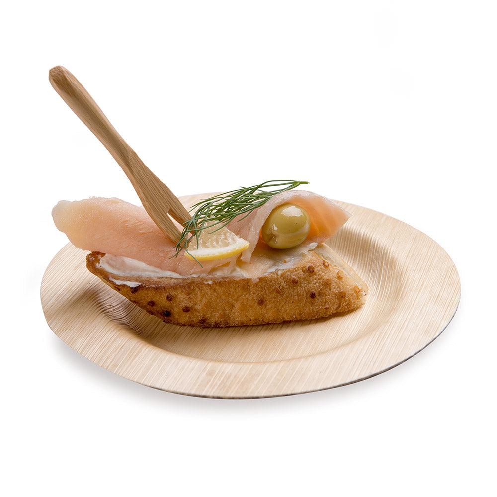 restaurantware Bambuddha Natural Bamboo Mini Fork - 3 1/2" - 100 count box