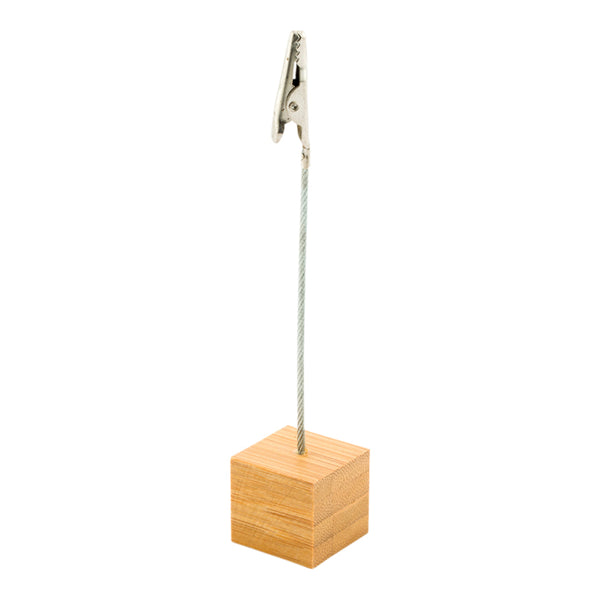 Restaurantware Bambuddha Natural Bamboo Name Card Holder - Metal Clip - 5" X 1" X 1" - 100 Count Box