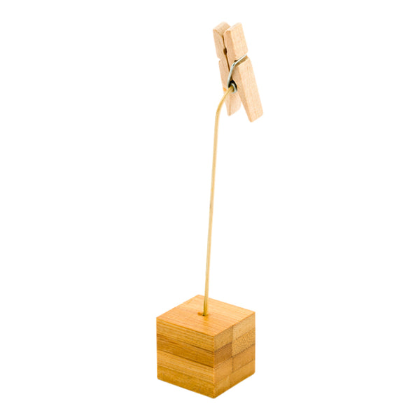 Restaurantware Bambuddha Natural Bamboo Name Card Holder - Wood Clip - 5" X 1" X 1" - 100 Count Box