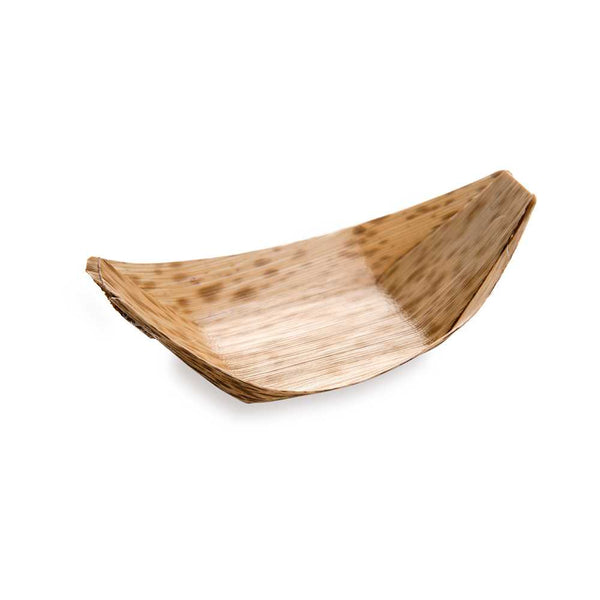 Restaurantware Bambuddha Natural Bamboo Small Food Tray / Boat - 4 3/4" X 2" X 1 1/2" - 200 Count Box