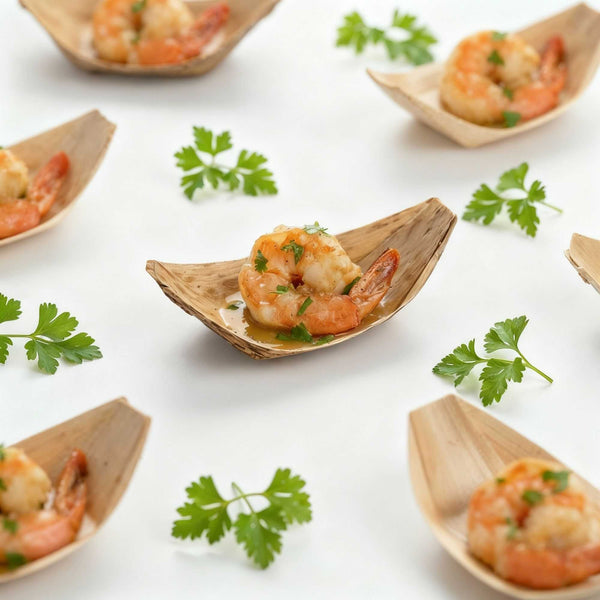 Restaurantware Bambuddha Natural Bamboo Small Food Tray / Boat - 4 3/4" X 2" X 1 1/2" - 200 Count Box