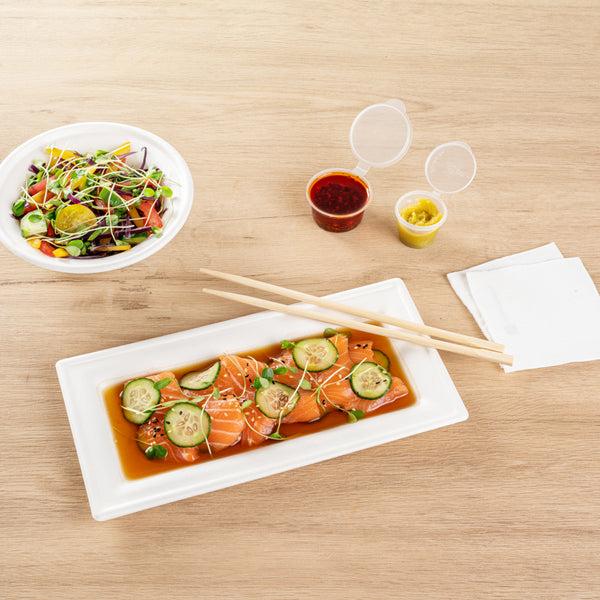 Restaurantware Bambuddha Natural Bamboo Twin Chopsticks - With Paper Sleeve - 9" - 1000 Count Box