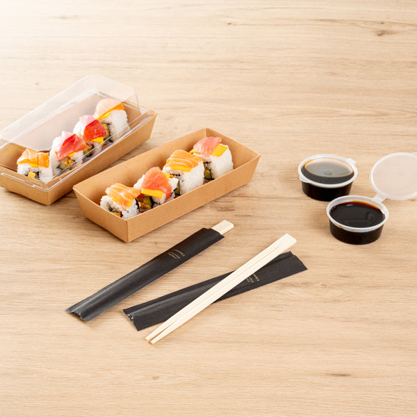 Restaurantware Bambuddha Natural Bamboo Twin Chopsticks - With Paper Sleeve - 8 1/4" - 1000 Count Box