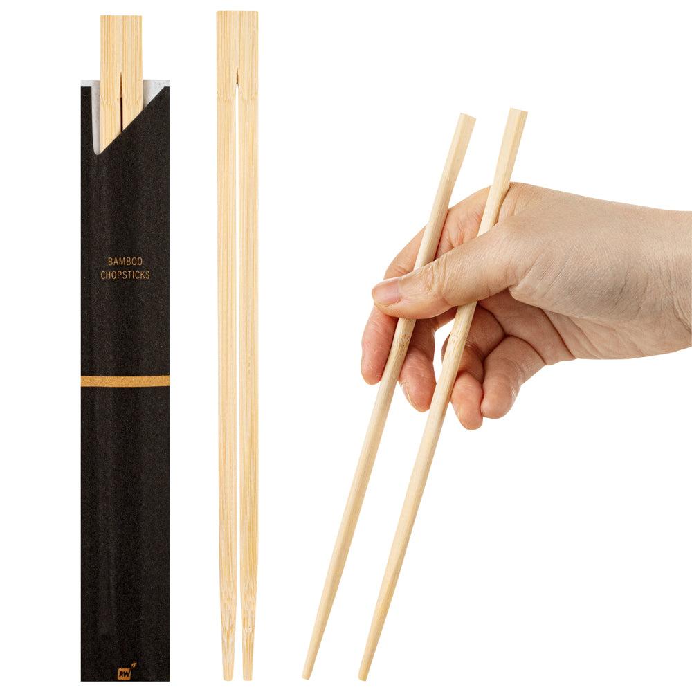 restaurantware Bambuddha Natural Bamboo Twin Chopsticks - with Paper Sleeve - 8 1/4" - 1000 count box