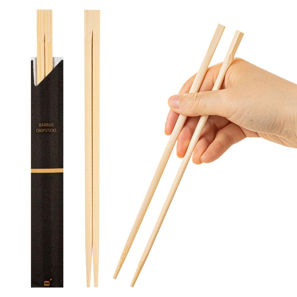 restaurantware Bambuddha Natural Bamboo Twin Chopsticks - with Paper Sleeve - 9" - 1000 count box