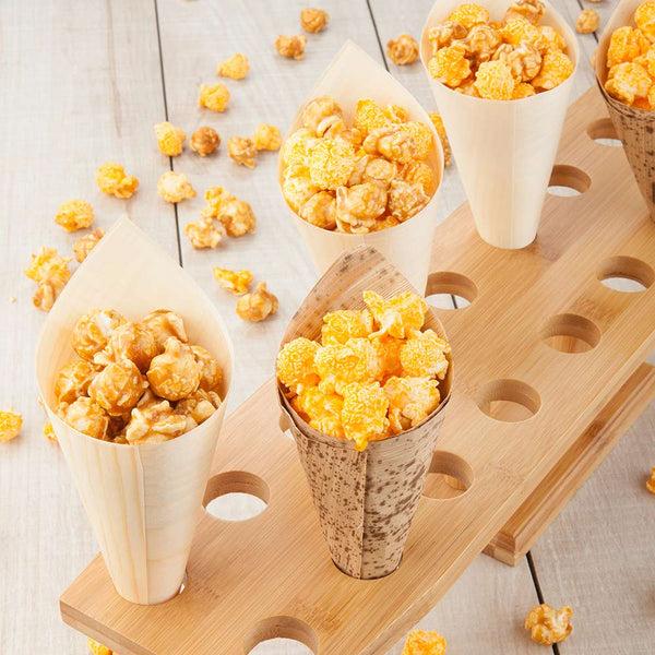Restaurantware Bambuddha Oval Natural Bamboo Cone Stand - 20 Slots - 22 1/2" X 4 1/4" X 4 1/4" - 1 Count Box