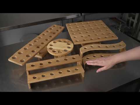 Restaurantware Bambuddha Oval Natural Bamboo Cone Stand - 20 Slots - 22 1/2" X 4 1/4" X 4 1/4" - 1 Count Box