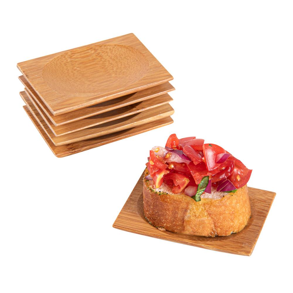 restaurantware Bambuddha Rectangle Natural Bamboo Dish - 3" x 2 1/4" x 1/2" - 100 count box