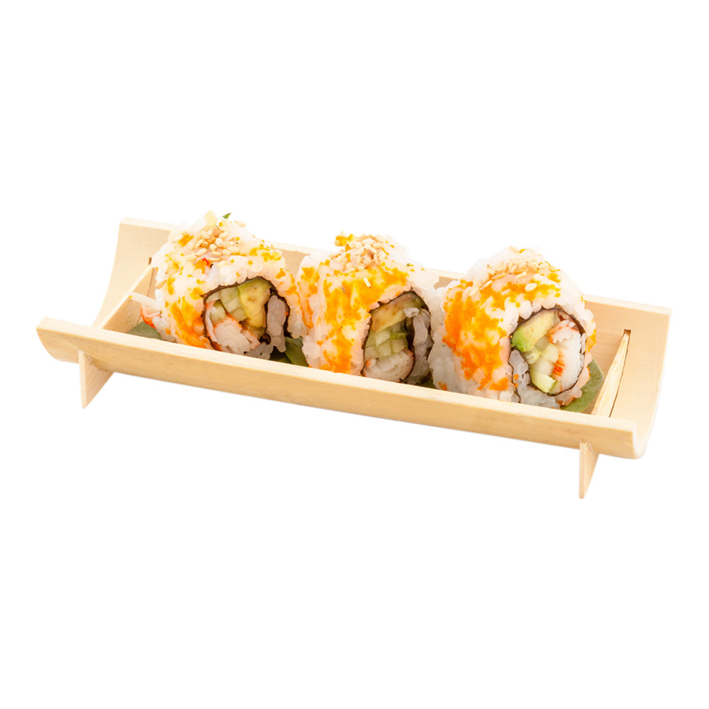 restaurantware Bambuddha Rectangle Natural Bamboo Large Canoe - 6" x 2 1/4" x 1" - 100 count box