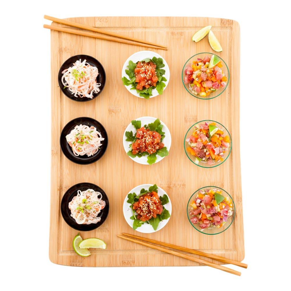 restaurantware Bambuddha Rectangle Natural Bamboo Serving Board - 17 1/2" x 13 3/4" x 1" - 1 count box