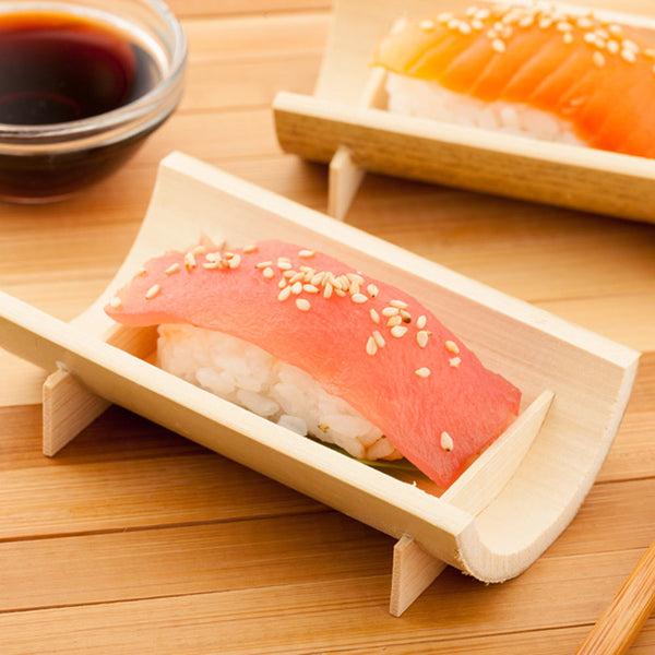 Restaurantware Bambuddha Rectangle Natural Bamboo Small Canoe - 4" X 2" X 1" - 100 Count Box