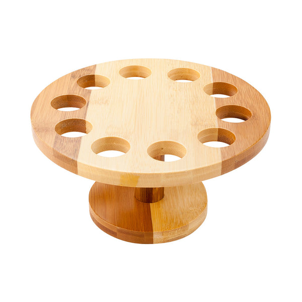 Restaurantware Bambuddha Round Natural Bamboo Cone Stand - 10 Slots - 7 1/2" X 7 1/2" X 4" - 1 Count Box