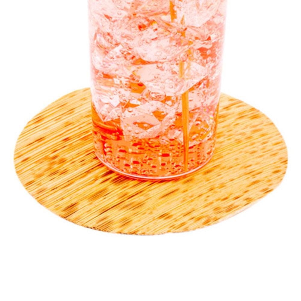 restaurantware Bambuddha Round Natural Bamboo Leaf Coaster - 3" x 3" - 200 count box