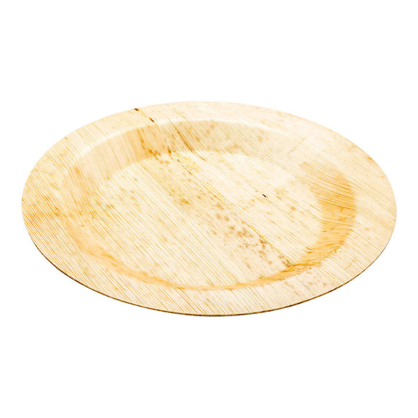 Restaurantware Bambuddha Round Natural Bamboo Plate - 9" X 9" X 1/2" - 50 Count Box